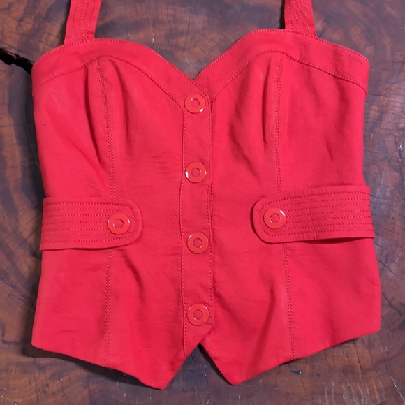 Red Corset Halter Top - Picture 3 of 16